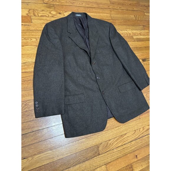 Arnold Brant Loro Piana Men's Sz 46R Brown Wool Cashmere 3 Button Blazer Jacket - Picture 3 of 10